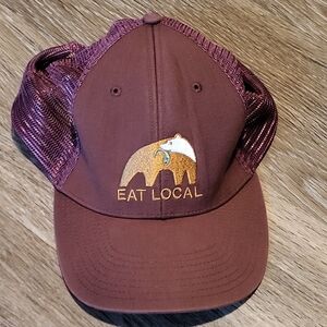 Patagonia Maroon 'Eat Local' Hat